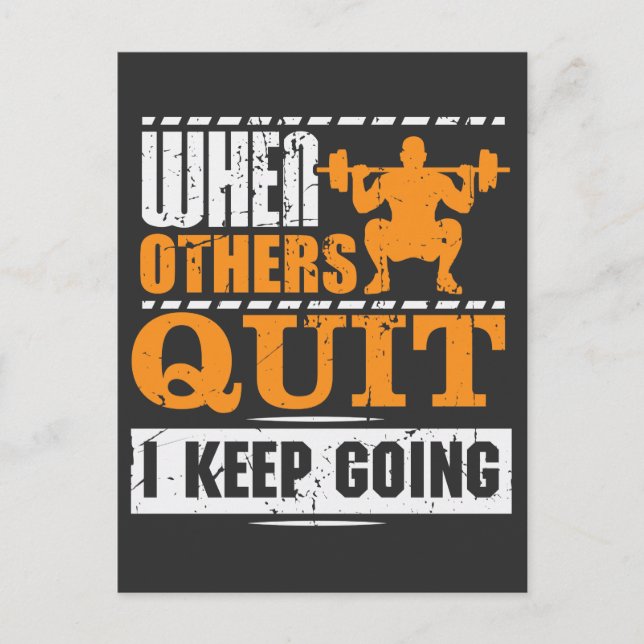I keep Going  - Motivational Gym Athlete Postcard (Front)