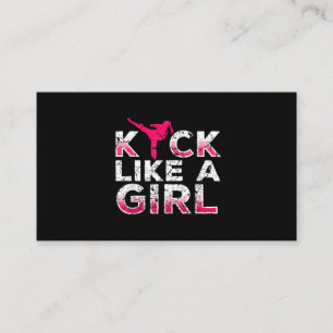 I Kick Like A Girl Karate Kickboxing Business Card