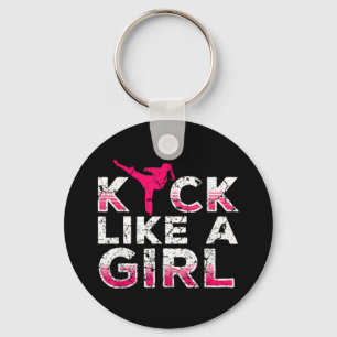 I Kick Like A Girl Karate Kickboxing Key Ring