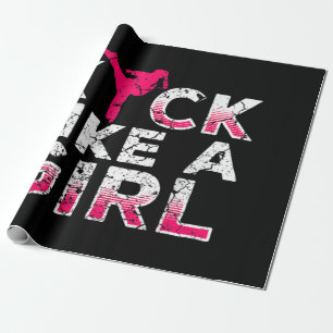 I Kick Like A Girl Karate Kickboxing Wrapping Paper