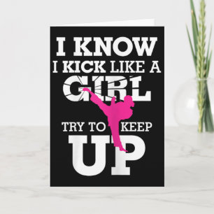 I Kick Like A Girl-kickboxing Chick S Card