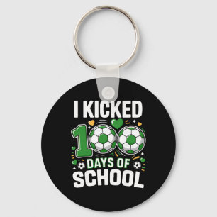 I Kicked 100 Days Of School Boys Kids Students Soc Key Ring