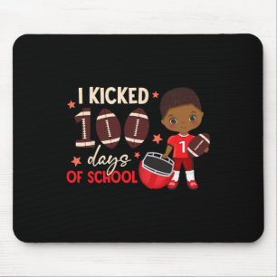 I Kicked 100 Days Of School Football African Black Mouse Pad