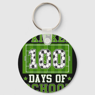 I Kicked 100 Days Of School Soccer 100th Day Boys Key Ring
