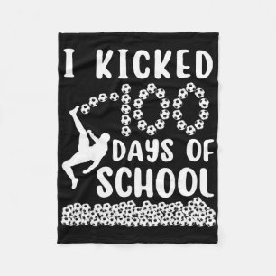 I Kicked 100 Days Of School Soccer 100th Day Bylls Fleece Blanket