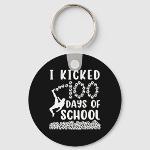 I Kicked 100 Days Of School Soccer 100th Day Bylls Key Ring