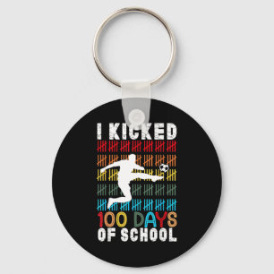 I Kicked 100 Days Of School Soccer 100th Day Sport Key Ring