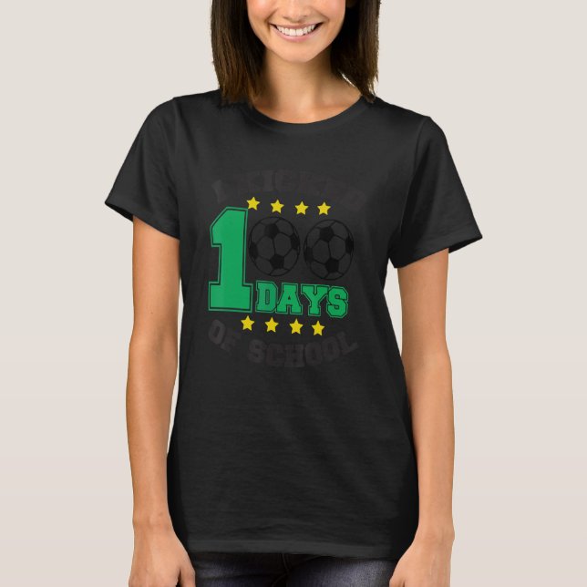 I Kicked 100 Days Of School Soccer Boys 100th Day  T-Shirt (Front)
