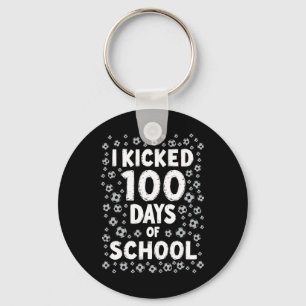 I Kicked 100 Days Of School Soccer Kids 100th Day Key Ring