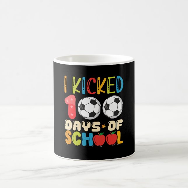 I Kicked 100 Days of School Soccer Lover Coffee Mug (Center)
