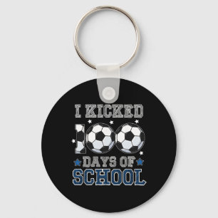 I Kicked 100 Days Of School Soccer Teacher Student Key Ring