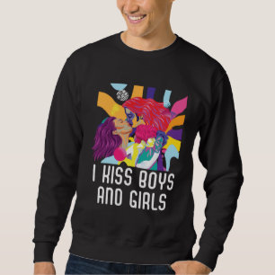 I Kiss Boys And Girls Bisexual Pride Bisexuality L Sweatshirt