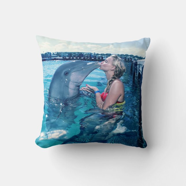 I KISSED A DOLPHIN # Miss Multiverse France Pillow (Front)