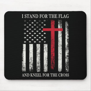 I Kneel For The Cross Shirt For Independence Day Mouse Pad