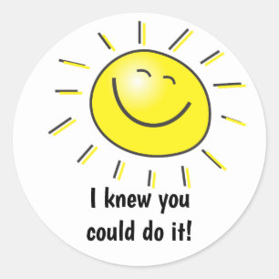 I Knew You  Could Do It Teacher Encouragement Classic Round Sticker