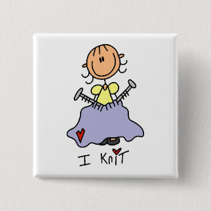 I Knit 15 Cm Square Badge