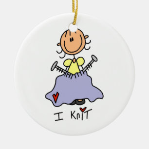 I Knit Ceramic Ornament
