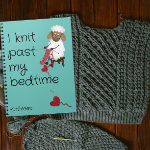 I Knit Past My Bedtime Sheep Custom Notebook