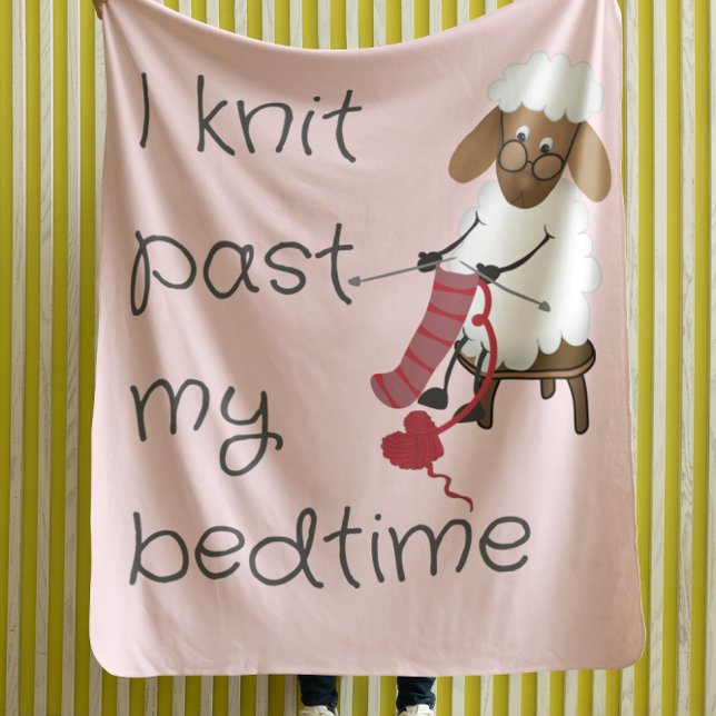 I Knit Past My Bedtime Sheep Knitting  Fleece Blanket (Creator Uploaded)