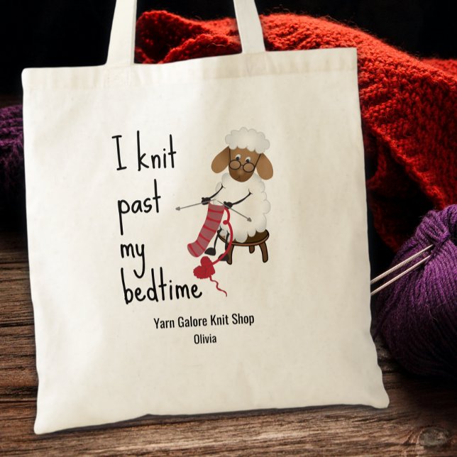 I Knit Past My Bedtime Sheep Knitting Lovers Tote Bag (Creator Uploaded)