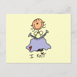I Knit Postcard