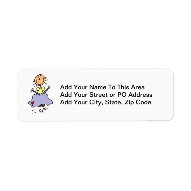 I Knit Return Address Label (Front)