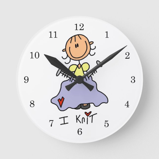 I Knit Round Clock (Front)