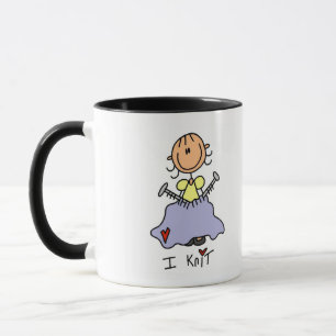 I Knit Stick Figure Tshirts and Gifts Mug