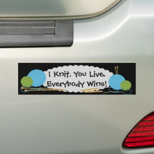 I Knit You Live Funny Bumper Sticker