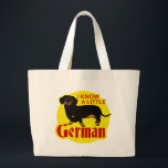 I Know A Little German Large Tote Bag<br><div class="desc">Dachshund</div>