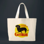 I Know A Little German Large Tote Bag<br><div class="desc">Dachshund</div>
