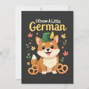 I Know a Little German Octoberfest Pretzel Thank You Card
