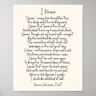 "I Know" Annie Johnson Flint Value Poster (Matte)
