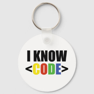I Know CODE Funny Programmer Coder Developer Key Ring