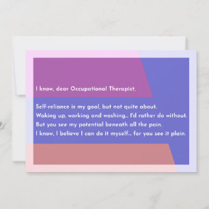 I know, dear Occupational Therapist, Thank You Card