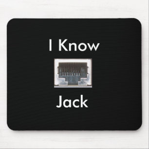 I Know Ethernet Network Jack Mouse Pad