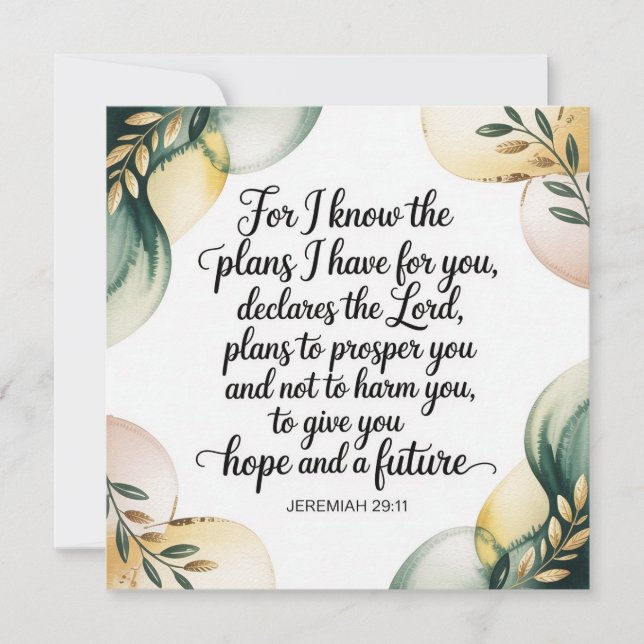 I Know He Has a Plan Invitation (Front)