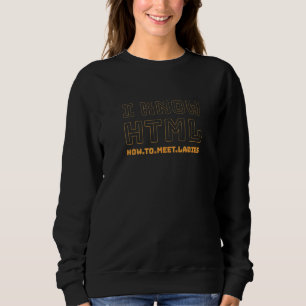 I Know Html  Motif For Coder Nerds And Female Hero Sweatshirt