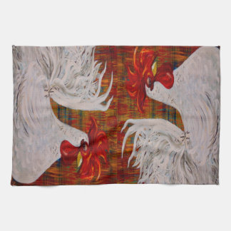 I Know I am Lovely White Rooster Tea Towel