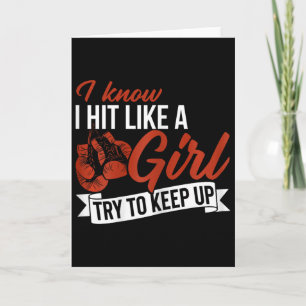 I Know I Hit Like A Girl Boxing Lover Card