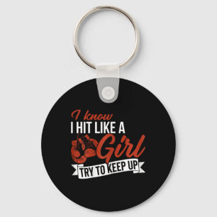 I Know I Hit Like A Girl Boxing Lover Key Ring