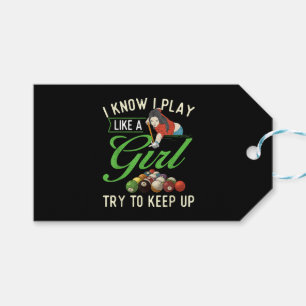 I Know I Play Like A Girl - Female Billiard Pool Gift Tags