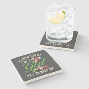 I Know I Play Like A Girl - Female Billiard Pool Stone Coaster
