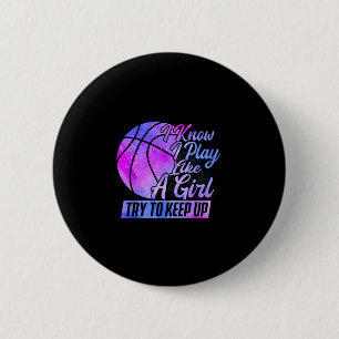 I Know I Play Like A Girl - Sketll Player Game Day 6 Cm Round Badge