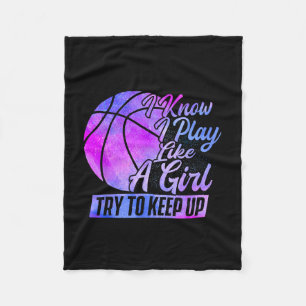 I Know I Play Like A Girl - Sketll Player Game Day Fleece Blanket