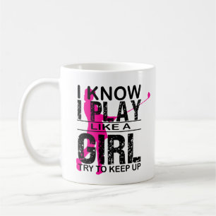 I Know I Play Like a Girl Try to Keep Up,Golf gift Coffee Mug