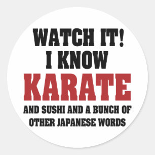 I Know Karate! And Sushi And Other Japanese Words Classic Round Sticker