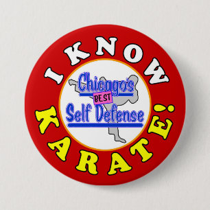 "I KNOW KARATE!" Larry Appleton Perfect Strangers 7.5 Cm Round Badge