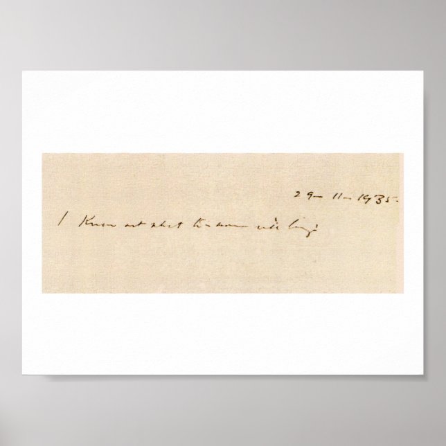 I know not what tomorrow will bring poster (Front)