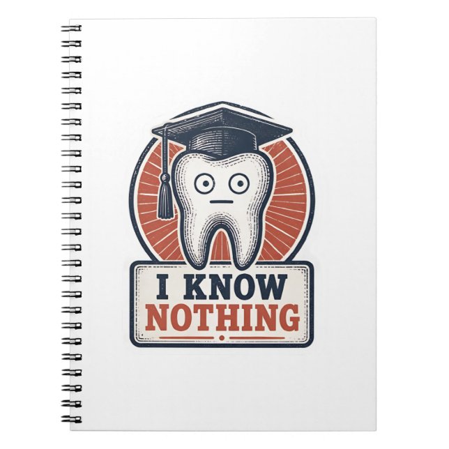 I Know Nothing Funny Tooth Meme Notebook (Front)